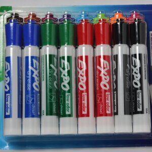 EXPO Low Odor Dry Erase Markers, Chisel Tip, Assorted Colors, 16 Pack